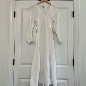 Flowy White Midi Dress